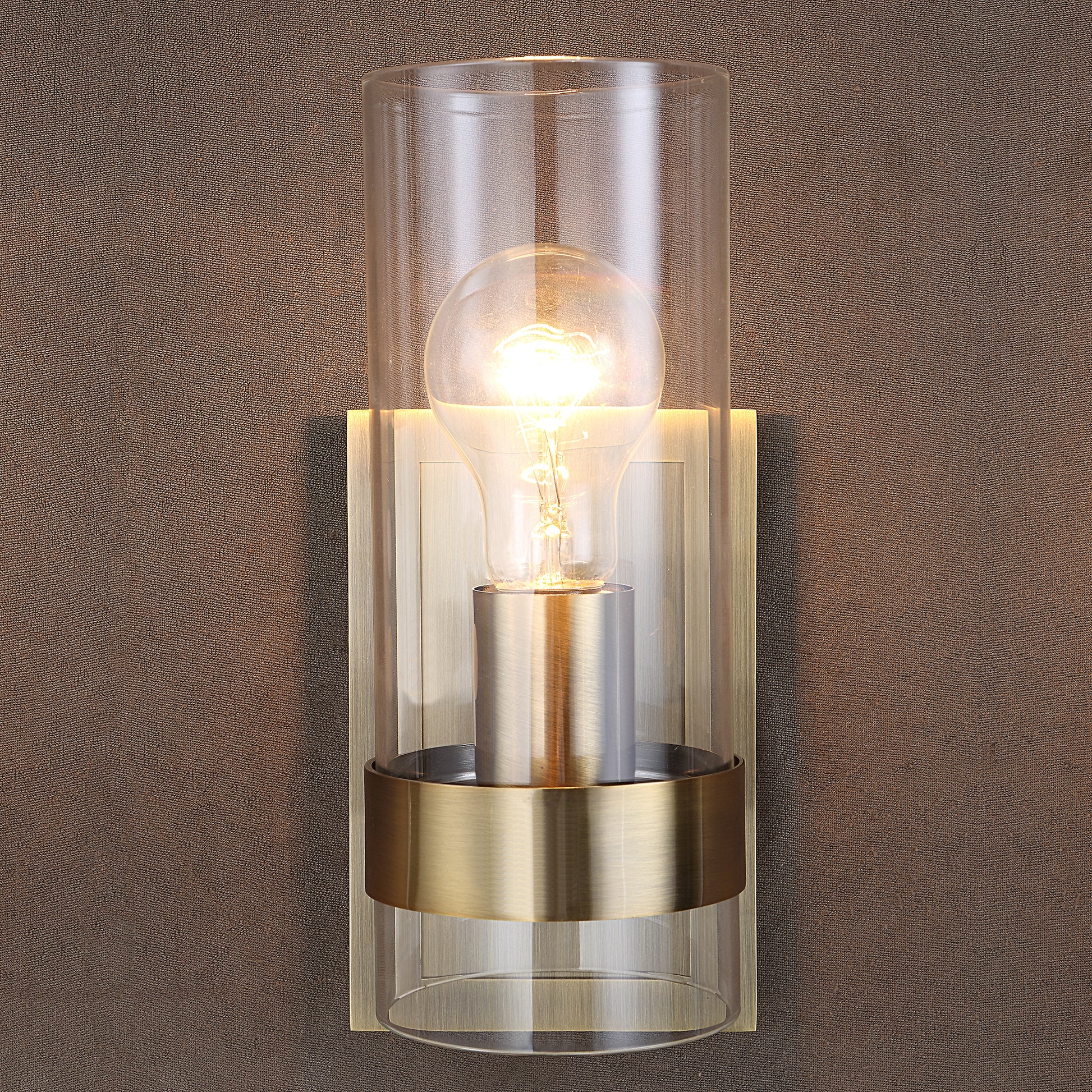 Uttermost Cardiff Antique Brass 1 Light Cylinder Sconce | Vanity Light | Modishstore - 3