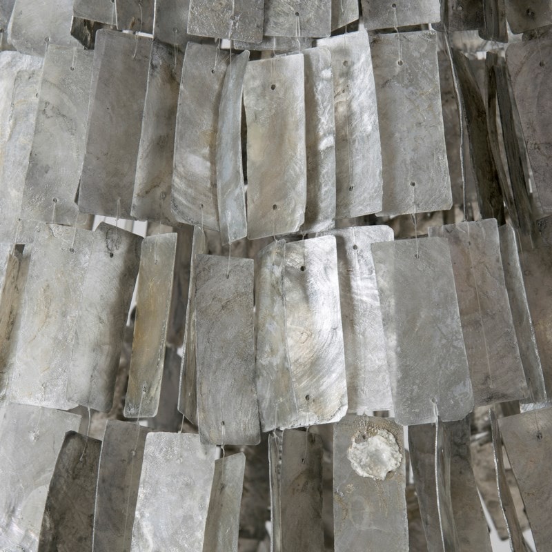 Darcy Teardrop Chandelier Gray Capiz by Jeffan | Chandeliers | Modishstore - 2