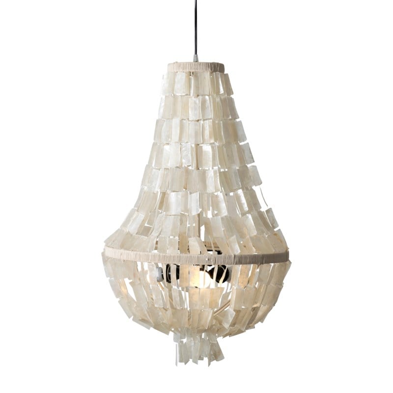 Darcy Teardrop Chandelier Gray Capiz by Jeffan | Chandeliers | Modishstore - 5