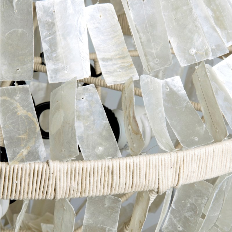 Darcy Teardrop Chandelier Gray Capiz by Jeffan | Chandeliers | Modishstore - 7