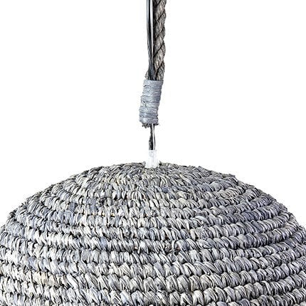 Anika Pendant Woven Raffia-Grey Wash by Jeffan | Pendant Lamps | Modishstore - 12