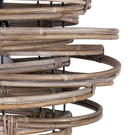 Oceola Drum Rattan Pendant -M-Kuboo Grey by Jeffan | Pendant Lamps | Modishstore - 2