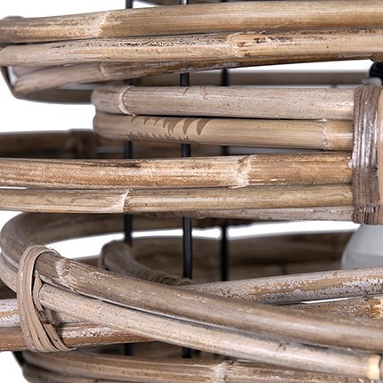 Oceola Drum Rattan Pendant -M-Kuboo Grey by Jeffan | Pendant Lamps | Modishstore - 3