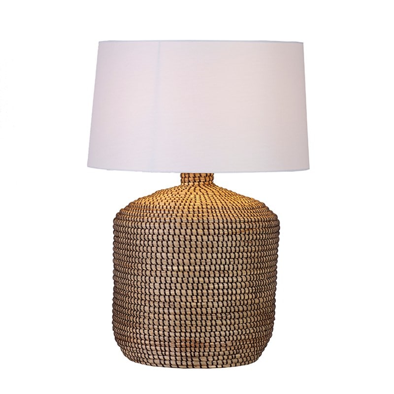 Lulie Seagrass/Coarse Linen Table Lamp by Jeffan | Table Lamps | Modishstore - 6