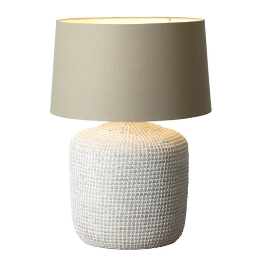 Lulie Seagrass/Coarse Linen Table Lamp by Jeffan | Table Lamps | Modishstore