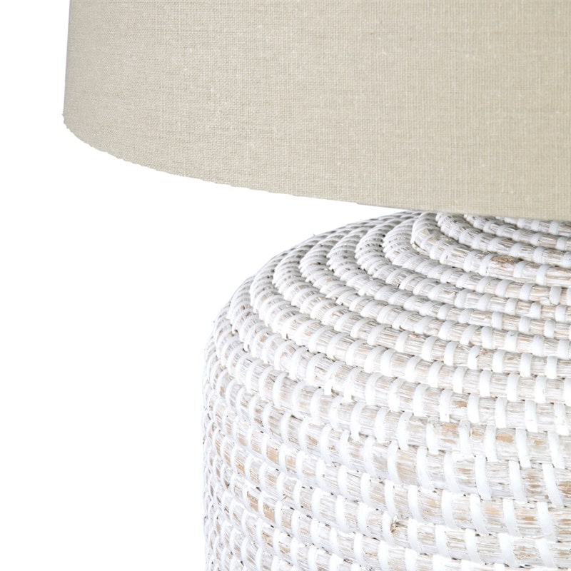 Lulie Seagrass/Coarse Linen Table Lamp by Jeffan | Table Lamps | Modishstore - 2
