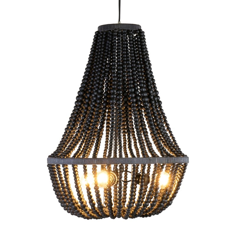Juliet Collapsible Chandelier with Wooden Beads by Jeffan | Chandeliers | Modishstore - 4