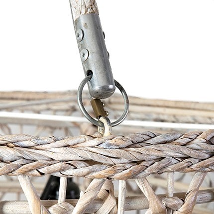 Double Barrel Hand Woven Natural Rope Chandelier-White Wash by Jeffan | Chandeliers | Modishstore - 4