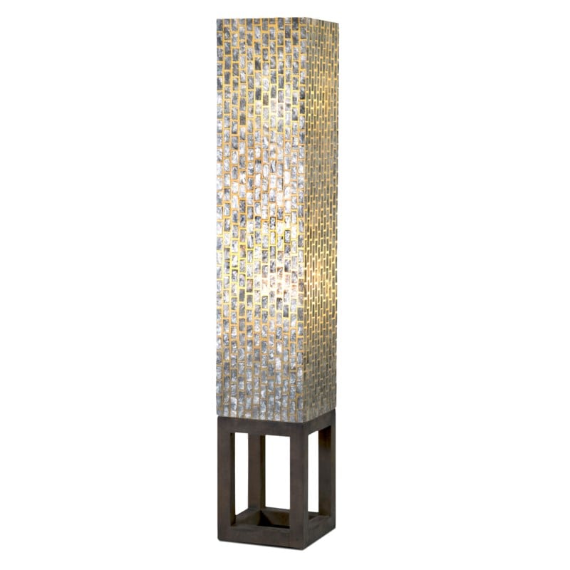 Wales Capiz Floor Lamp Large - Gray by Jeffan | Floor Lamps | Modishstore - 2