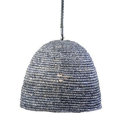Anika Pendant Woven Raffia-Grey Wash by Jeffan | Pendant Lamps | Modishstore
