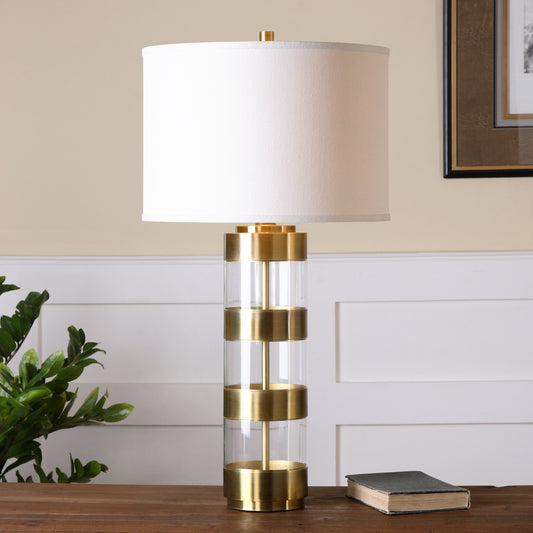 Uttermost Angora Brushed Brass Table Lamp | Modishstore | Table Lamps