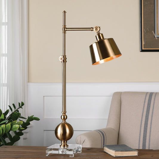 Uttermost Laton Brushed Brass Task Lamp | Modishstore | Table Lamps