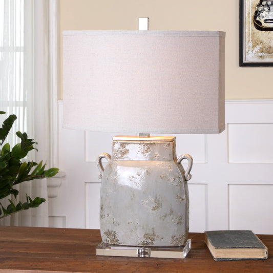 Uttermost Melizzano Ivory-Gray Table Lamp | Modishstore | Table Lamps