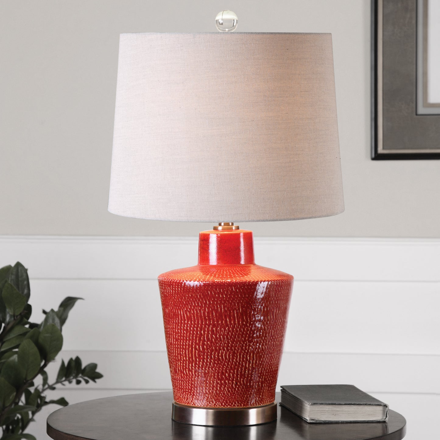 Uttermost Cornell Brick Red Table Lamp | Modishstore | Table Lamps