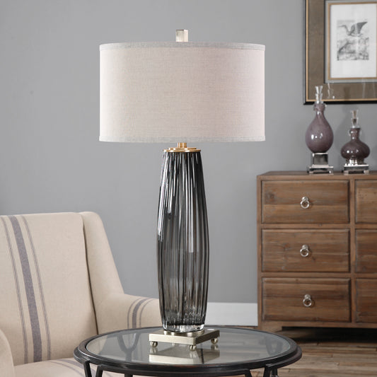 Uttermost Vilminore Gray Glass Table Lamp | Modishstore | Table Lamps