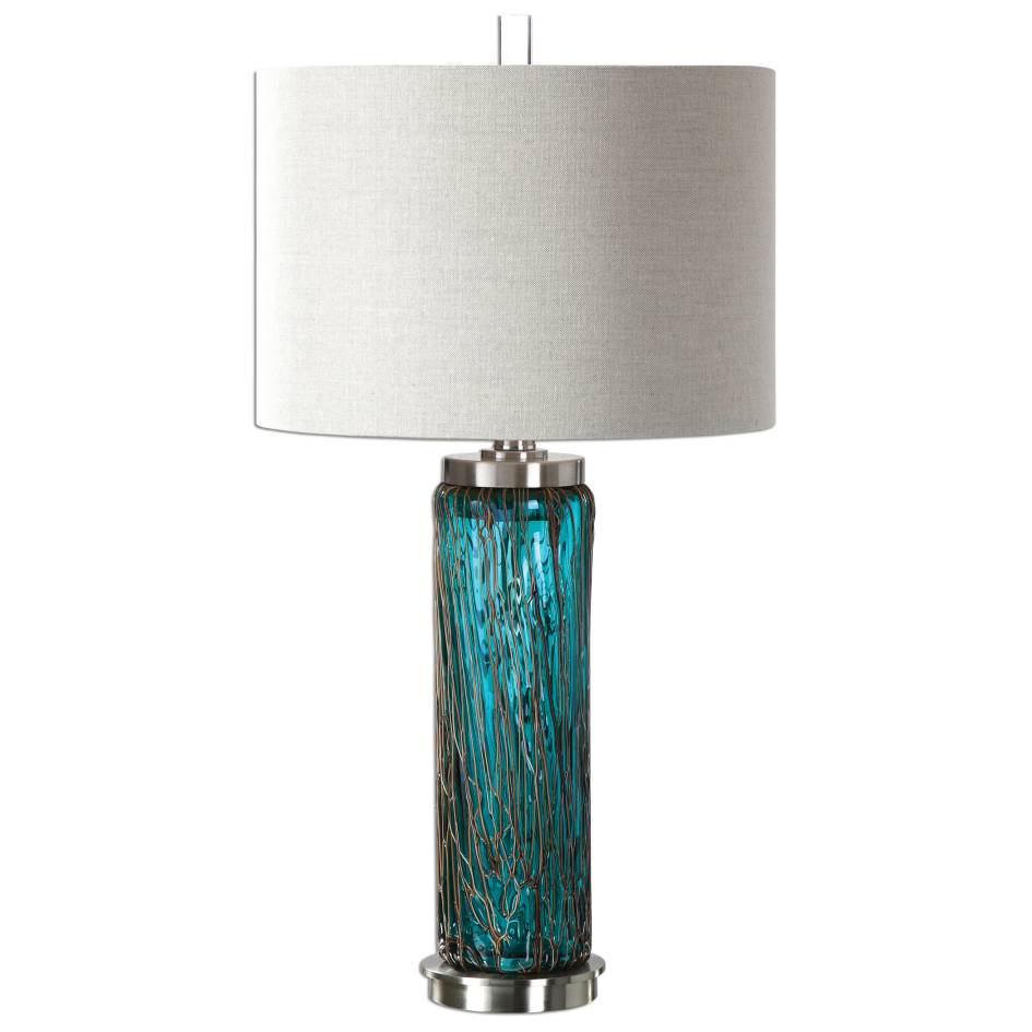 Uttermost Almanzora Blue Glass Lamp | Modishstore | Table Lamps-2