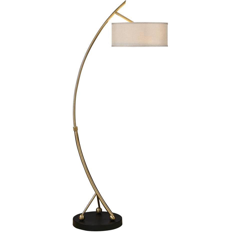 Uttermost Vardar Curved Brass Floor Lamp | Modishstore | Floor Lamps-2