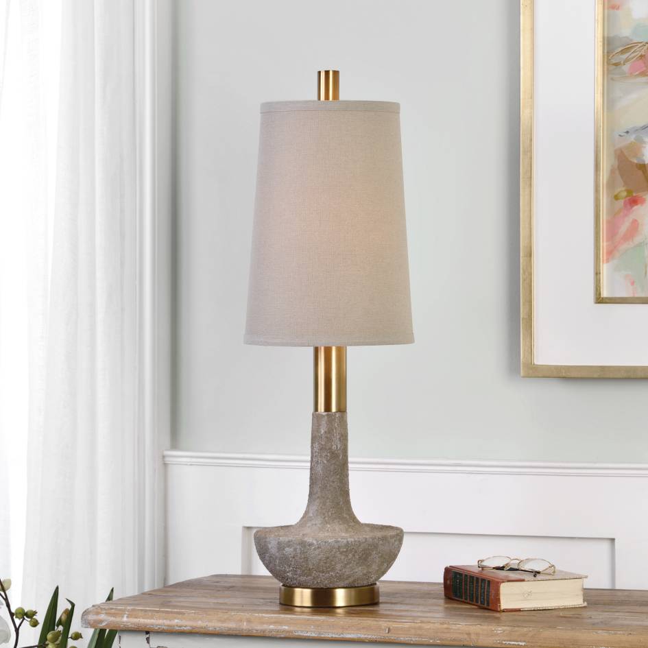 Uttermost Volongo Stone Ivory Buffet Lamp | Modishstore | Table Lamps