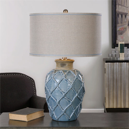 Uttermost Parterre Pale Blue Table Lamp | Modishstore | Table Lamps