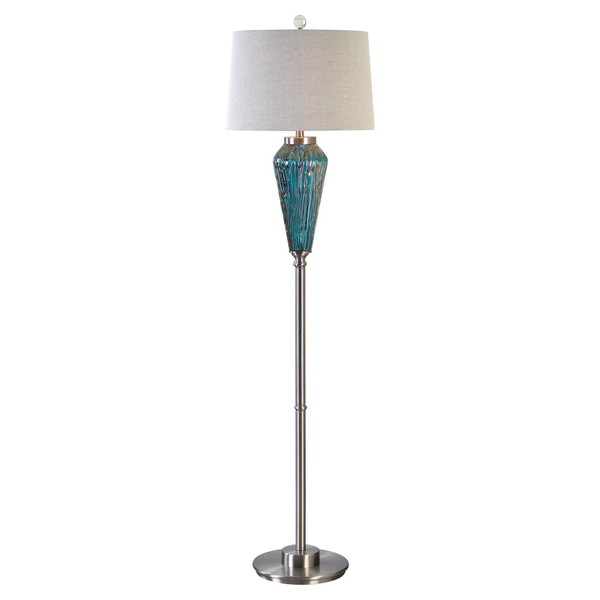 Uttermost Almanzora Blue Glass Floor Lamp | Modishstore | Floor Lamps-2