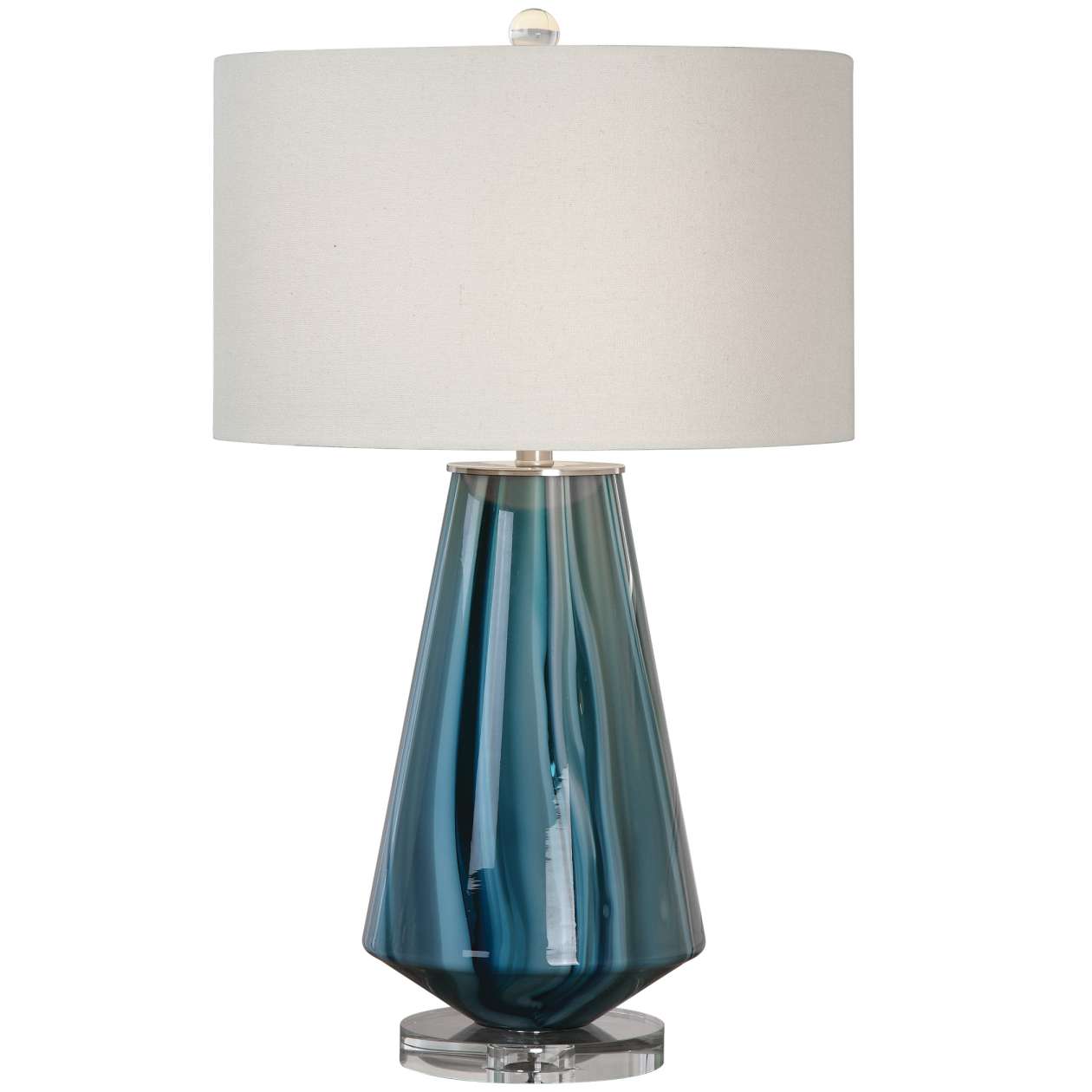 Uttermost Pescara Teal-Gray Glass Lamp | Table Lamps | Modishstore - 2