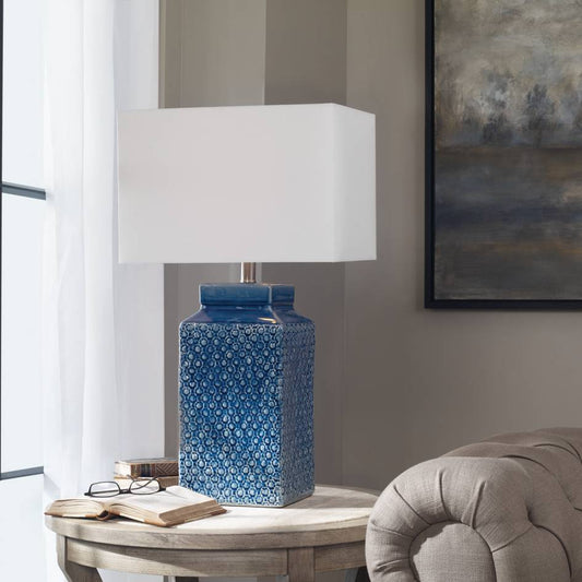 Uttermost Pero Sapphire Blue Lamp | Modishstore | Table Lamps