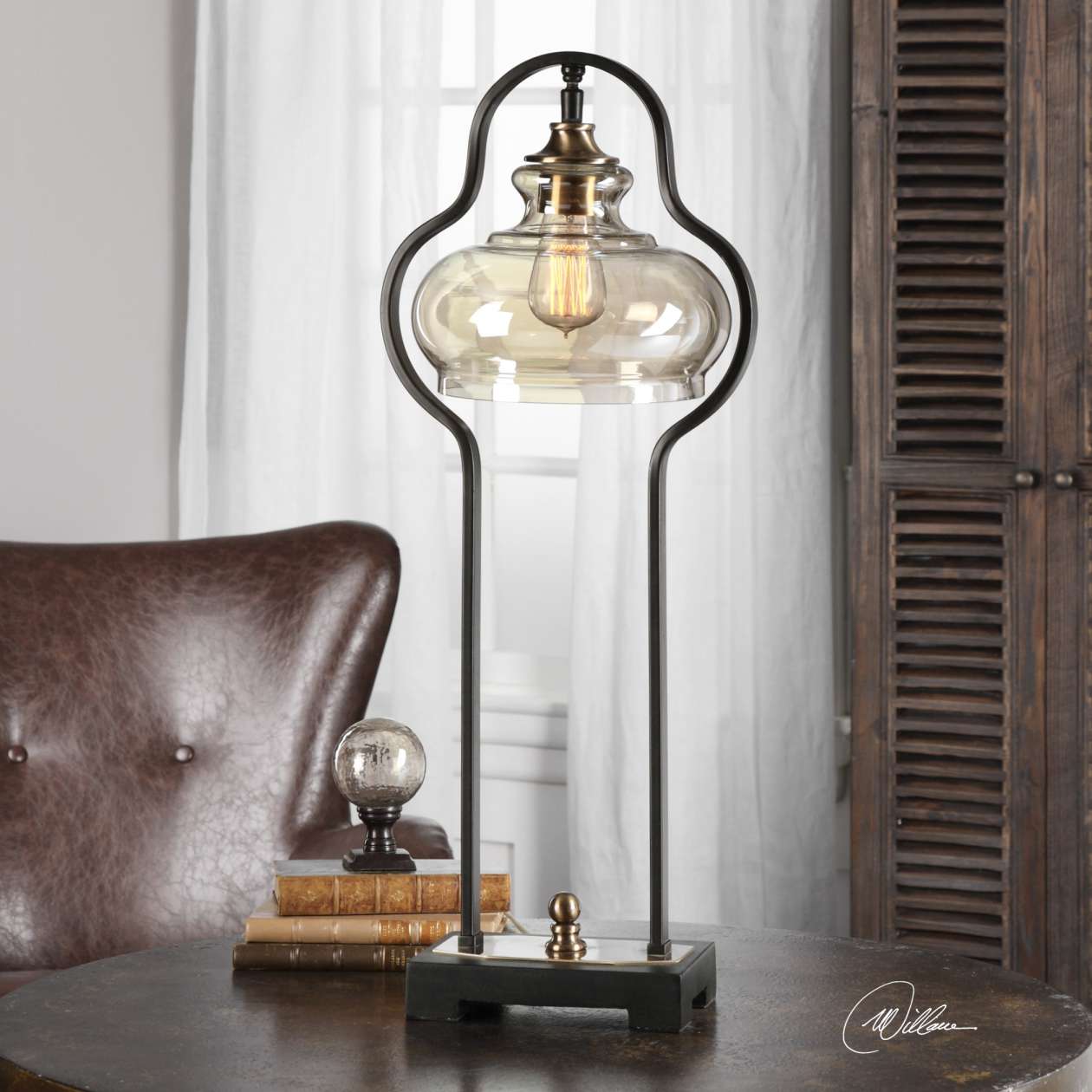 Uttermost Cotulla Aged Black Desk Lamp | Table Lamps | Modishstore - 2