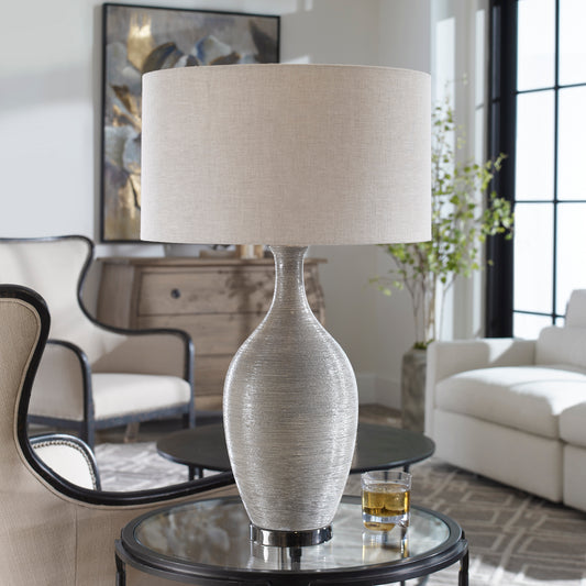 Uttermost Dinah Gray Textured Table Lamp | Modishstore | Table Lamps