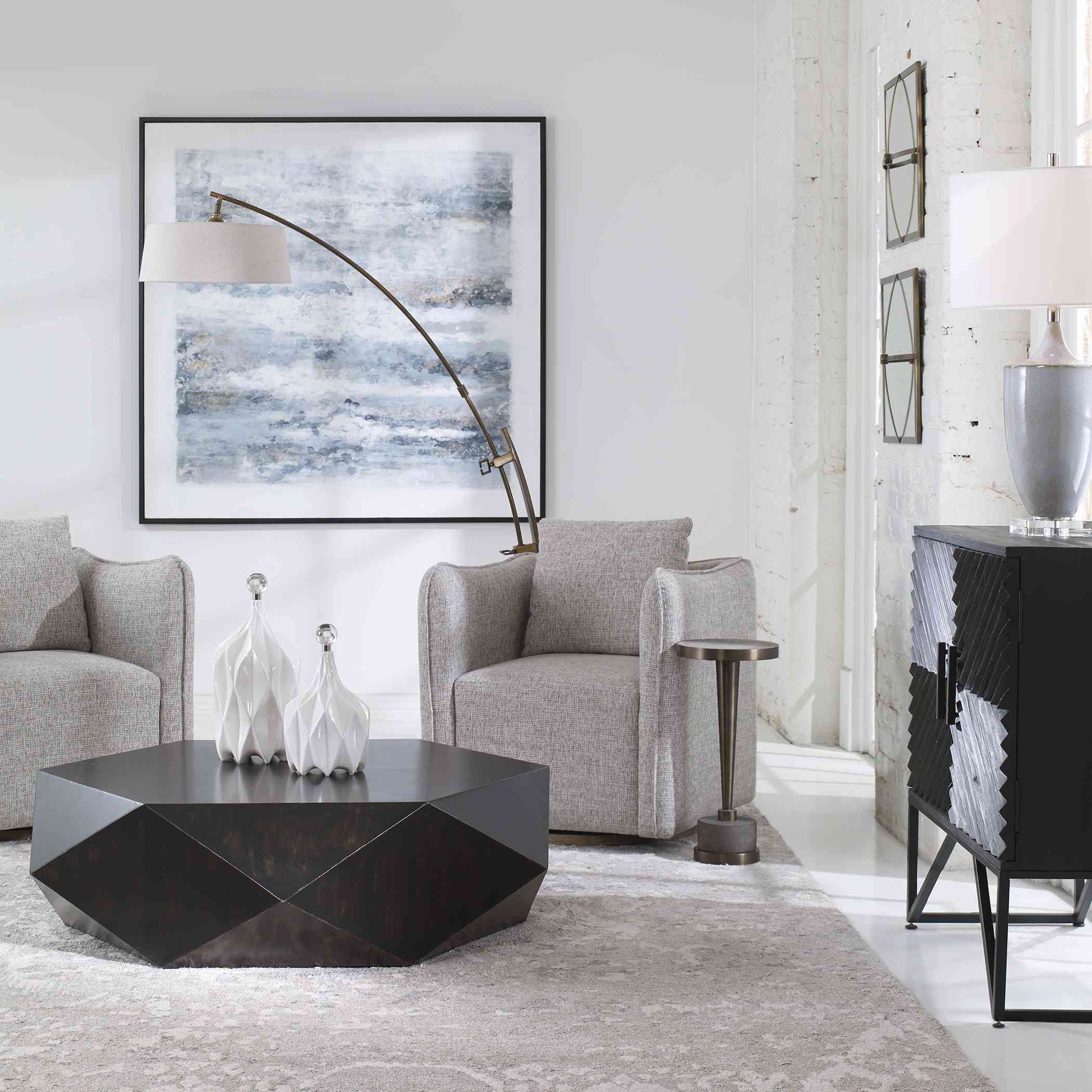Uttermost Corben Gray Swivel Chair | Lounge Chairs | Modishstore - 6