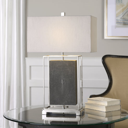 Uttermost Sakana Gray Textured Table Lamp | Modishstore | Table Lamps