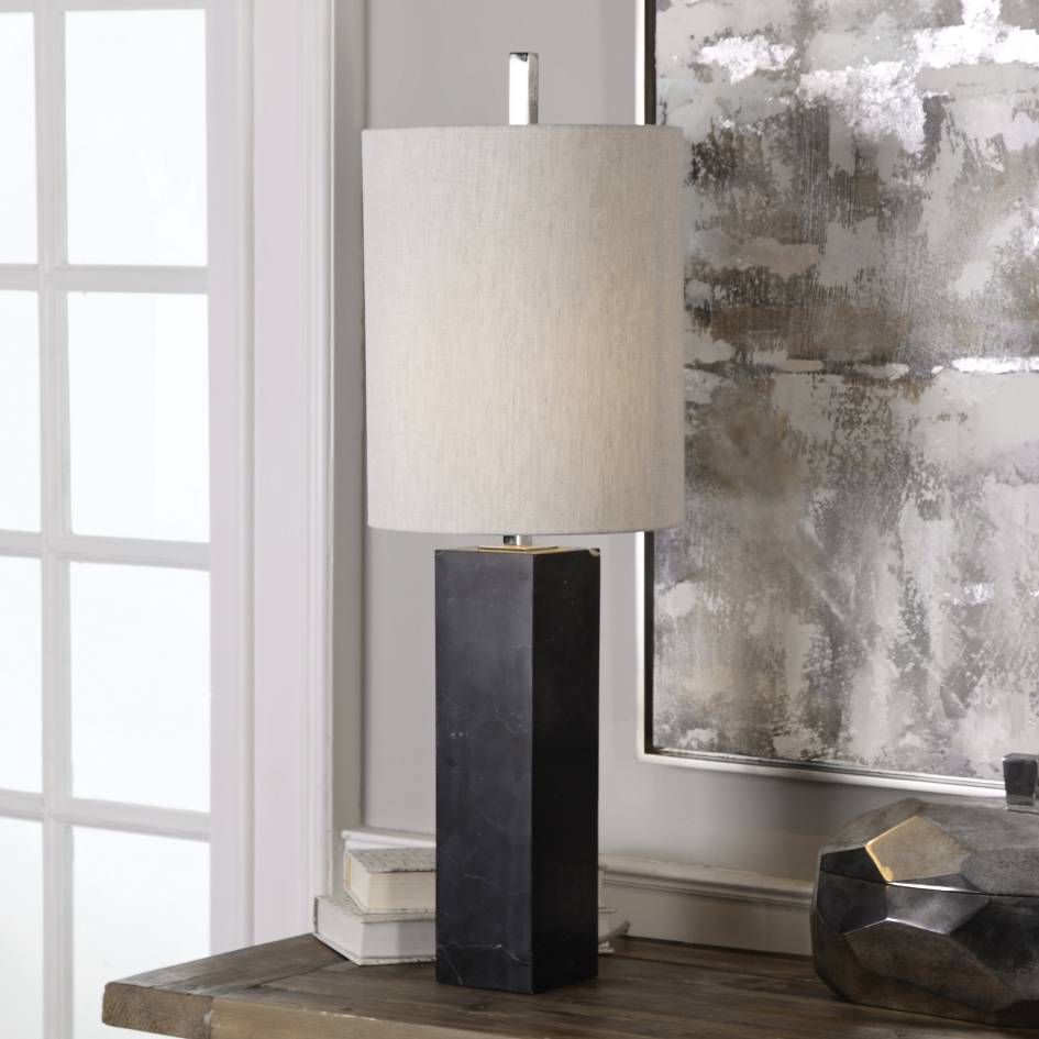 Uttermost Delaney Marble Column Accent Lamp | Modishstore | Table Lamps
