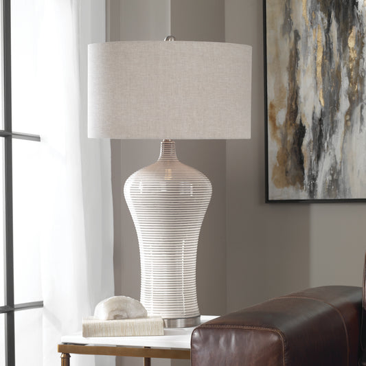 Uttermost Dubrava Light Gray Table Lamp | Modishstore | Table Lamps