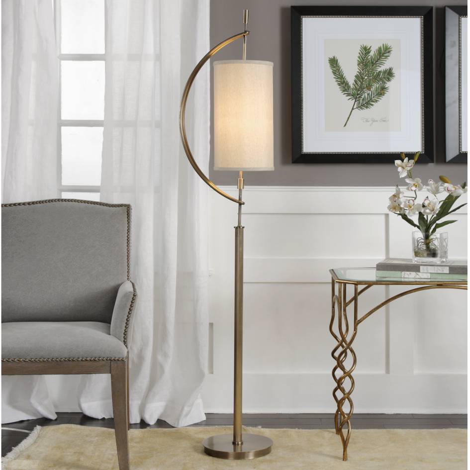 Uttermost Balaour Antique Brass Floor Lamp | Modishstore | Floor Lamps