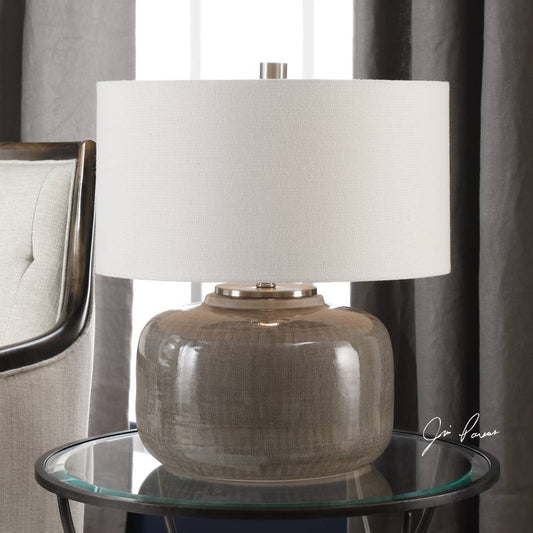 Uttermost Dhara Gray Glaze Lamp | Modishstore | Desk Lamps