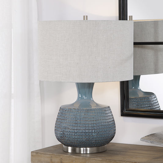 Uttermost Hearst Blue Glaze Table Lamp | Modishstore | Table Lamps
