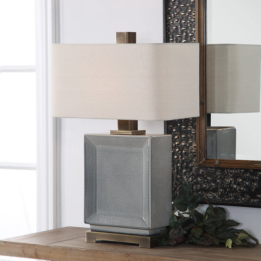 Uttermost Abbot Crackled Gray Table Lamp | Modishstore | Table Lamps