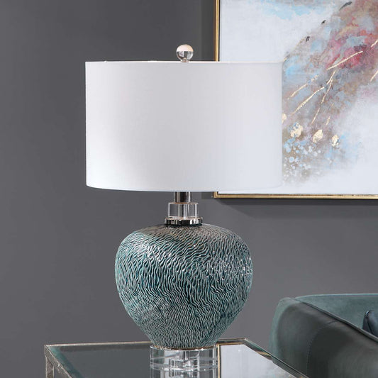 Uttermost Almera Dark Teal Table Lamp | Table Lamps | Modishstore