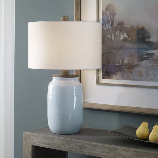 Uttermost Dimitri Light Blue Table Lamp | Modishstore | Table Lamps