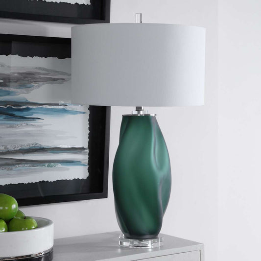 Uttermost Esmeralda Green Glass Table Lamp | Table Lamps | Modishstore