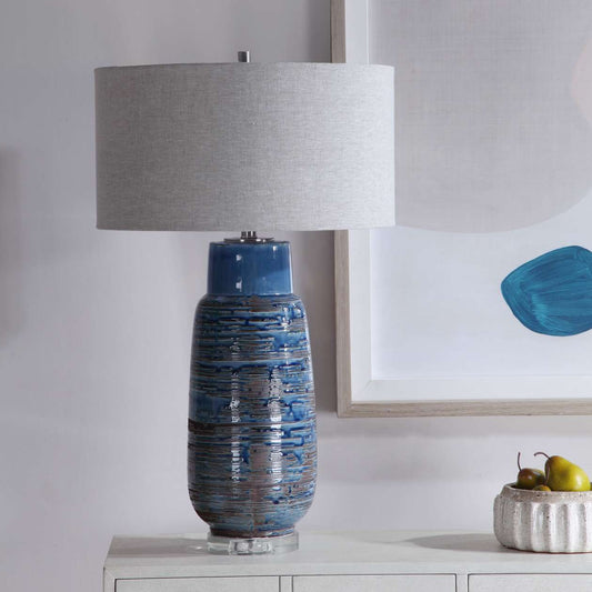 Uttermost Magellan Blue Table Lamp | Table Lamps | Modishstore
