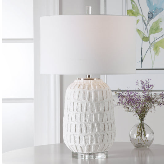 Uttermost Caelina Textured White Table Lamp | Modishstore | Table Lamps