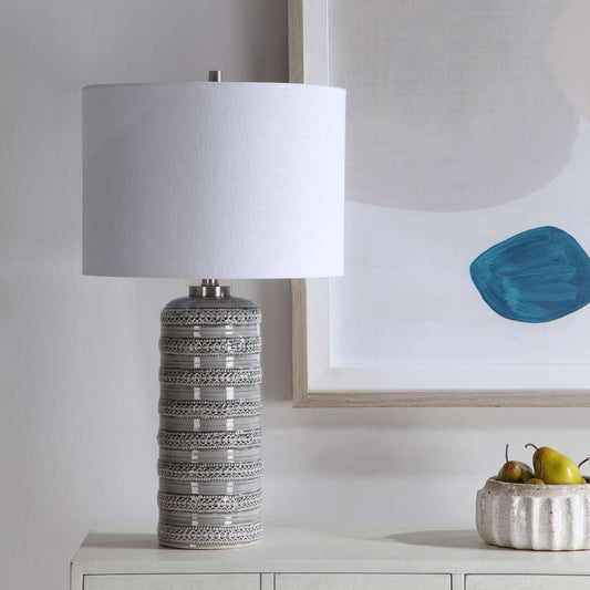 Uttermost Alenon Light Gray Table Lamp | Table Lamps | Modishstore