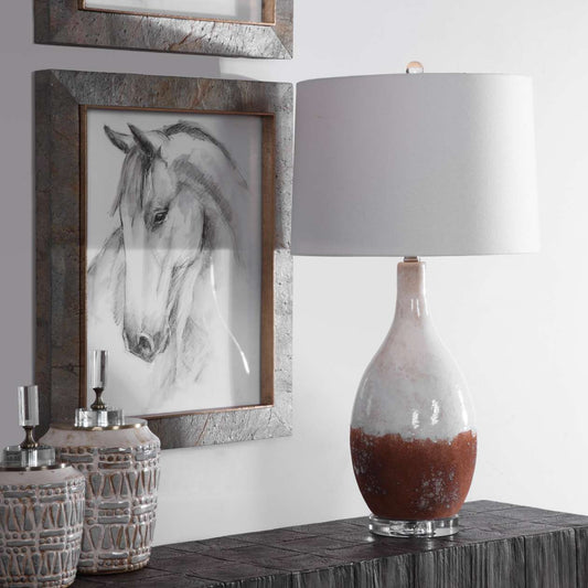 Uttermost Durango Rust White Table Lamp | Table Lamps | Modishstore