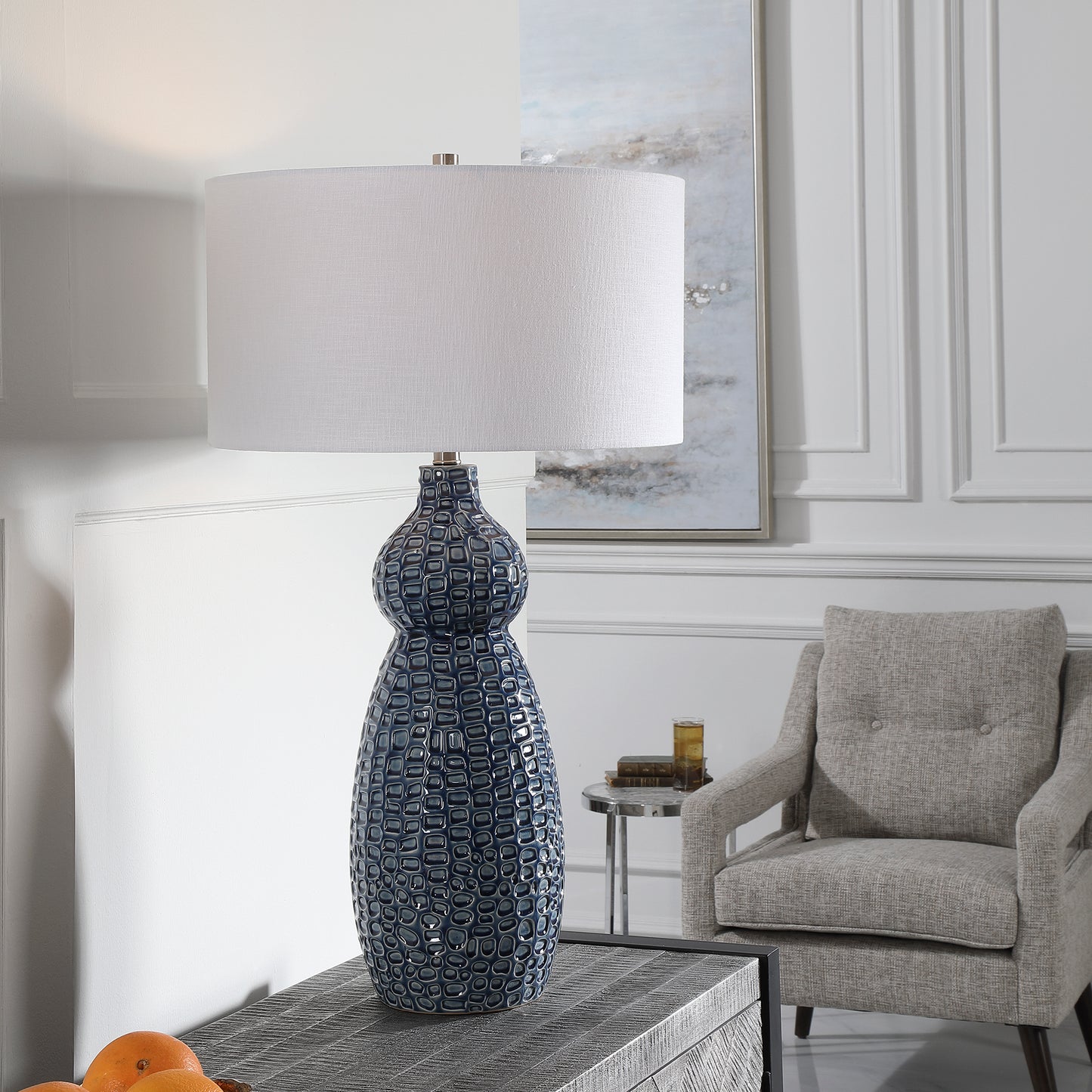 Uttermost Holloway Cobalt Blue Table Lamp | Modishstore | Table Lamps