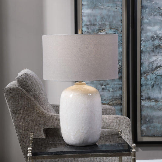 Uttermost Winterscape White Glaze Table Lamp | Modishstore | Table Lamps