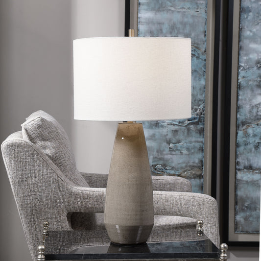 Uttermost Volterra Taupe-Gray Table Lamp | Modishstore | Table Lamps