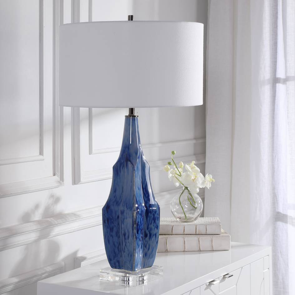 Uttermost Everard Blue Table Lamp | Modishstore | Table Lamps-7
