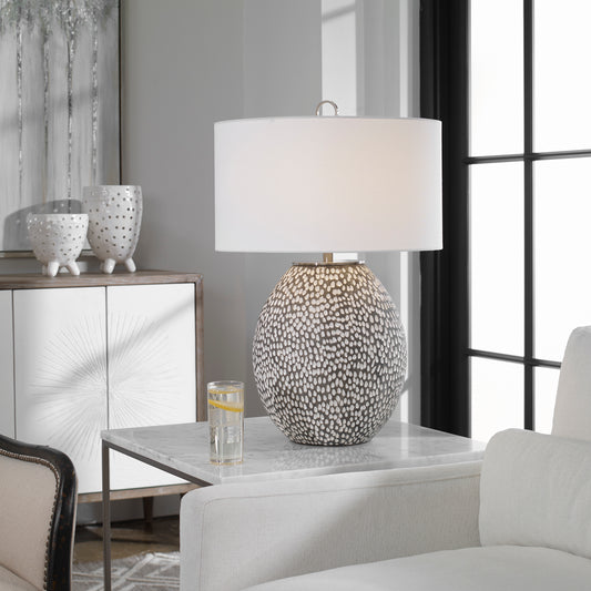 Uttermost Cyprien Gray White Table Lamp | Modishstore | Table Lamps