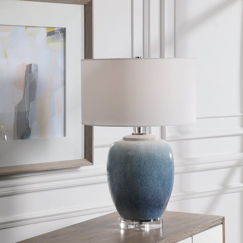 Uttermost Blue Waters Ceramic Table Lamp | Modishstore | Table Lamps
