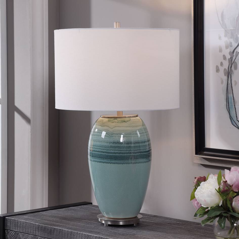 Uttermost Caicos Teal Table Lamp | Modishstore | Table Lamps